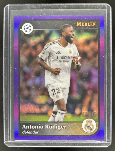 Antonio Rudiger 2024 Topps Merlin Chrome Viola Rifrattore /15
