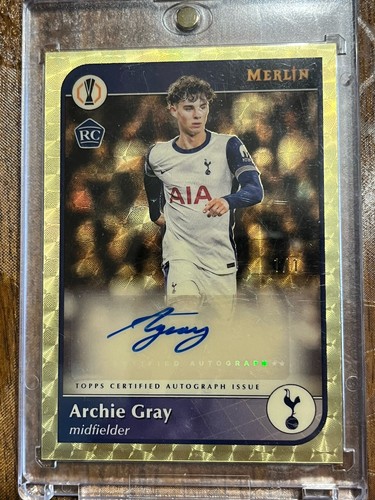 Archie Gray 2024 Topps Chrome Merlin UEFA Superfractor 1/1