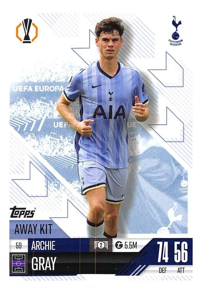 Archie Gray 2024 Topps Match Attax UEFA Club Competitions Extra