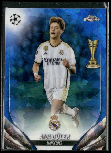 Arda Güler 2023 Topps Chrome UEFA Club Competitions Aqua Prism Refractor