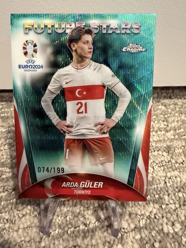 Arda Güler 2024 Topps Chrome UEFA Euro Aqua Wave
