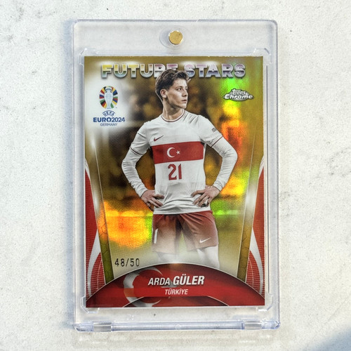 Arda Güler 2024 Topps Chrome UEFA Euro Gold Refractor /50
