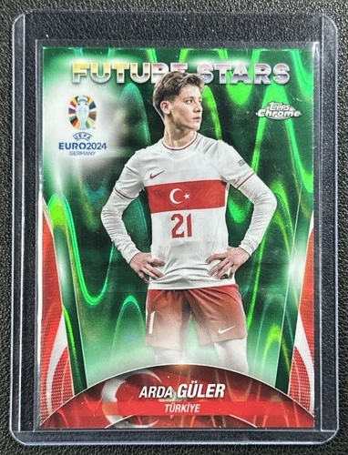 Arda Güler 2023 Topps Cromo UEFA Euro Green Wave Refractor