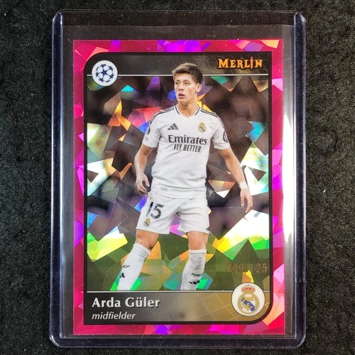 Arda Güler 2024 Panini Merlin UEFA Club Comp Magenta Atomic /125
