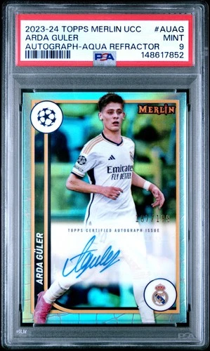 Arda Guler 2023 Topps Chrome Merlin Aqua Refractor /199