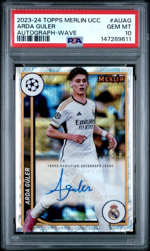 Arda Guler 2023 Topps Chrome Merlin Rifrattore Onda /150