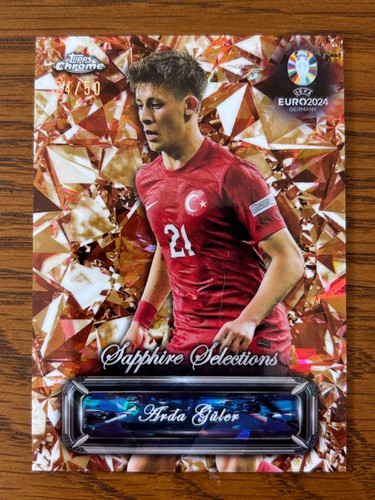 Arda Guler 2024 Topps Chrome Sapphire UEFA Euro Gold /50