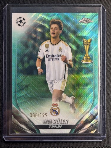 Arda Guler 2023 Topps Chrome UEFA Club Aqua Wave Refractor /199