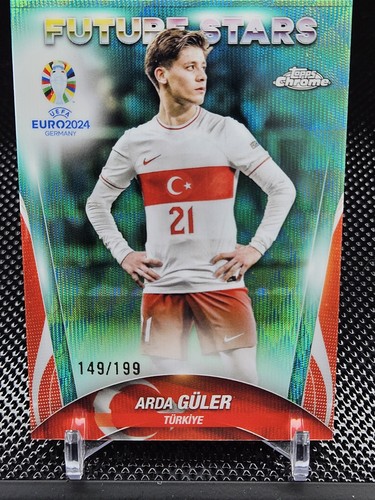 Arda Guler 2024 Topps Chrome UEFA Euro Aqua Wave /199