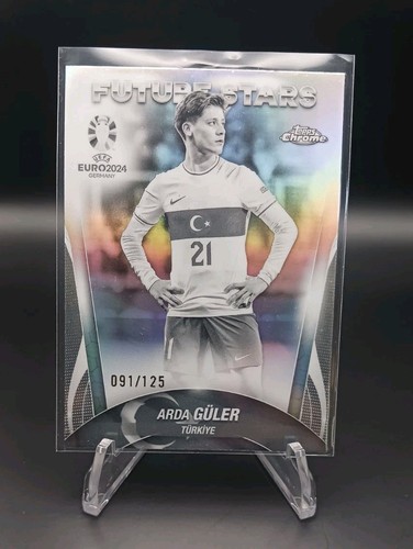 Arda Guler 2024 Topps Chrome UEFA Euro Black & White Refractor /125