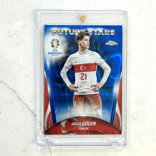 Arda Guler 2023 Topps Chrome UEFA Euro Blue Lava Refractor /75
