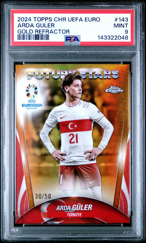 Arda Guler 2024 Topps Chrome UEFA Euro Gold Refractor /50