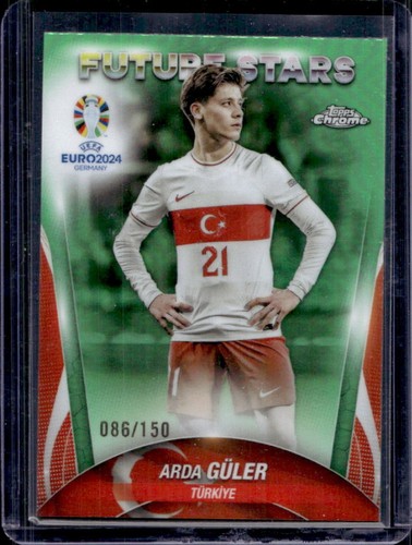 Arda Guler 2023 Topps Chrome UEFA Euro Green Refractor /150