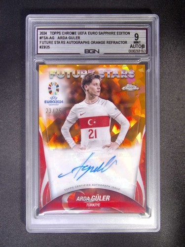 Arda Guler 2024 Topps Chrome UEFA EURO Sapphire Orange /25