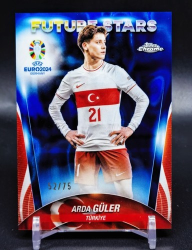 Arda Guler 2024 Topps Cromo UEFA Euro Azul Lava Refractor /75