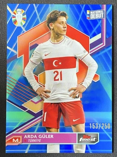 Arda Guler 2023 Topps Finest Blue/Aqua Vaporwave /250