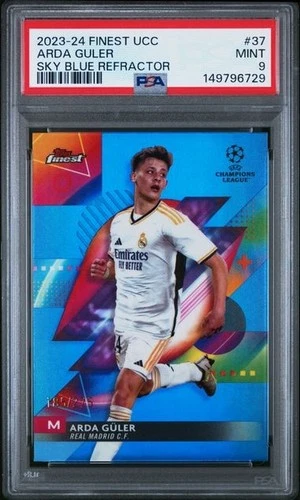 Arda Guler 2023 Topps Finest Sky Blue Refractor /275