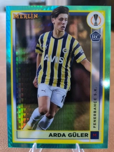 Arda Guler 2023 Panini Merlin Chrome Aqua Prism Refractor