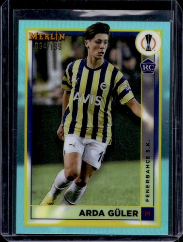 Arda Guler 2022 Topps Merlin Chrome Aqua Refractor /199