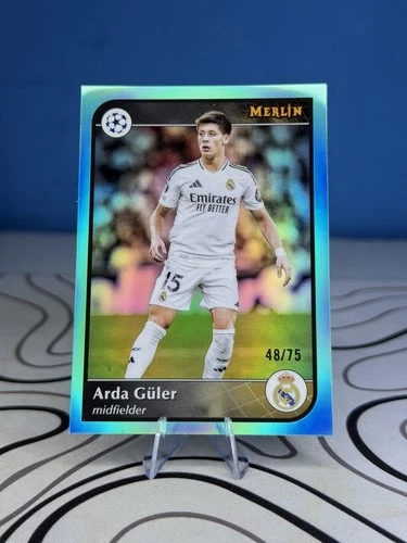 Arda Guler 2024 Topps Merlin Chrome Aqua Refractor /75