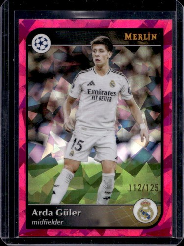 Arda Guler 2024 Topps Merlin Chrome Atomic Magenta Refractor /125