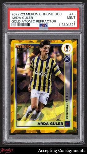 Arda Guler 2022 Topps Merlin Chrome Gold Atomic Refractor /50