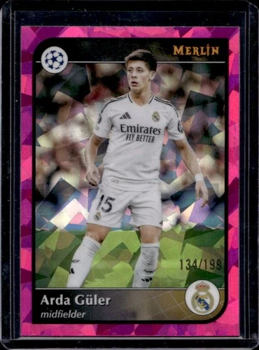Arda Guler 2024 Topps Merlin Chrome Rosa Refractor Atómico /199