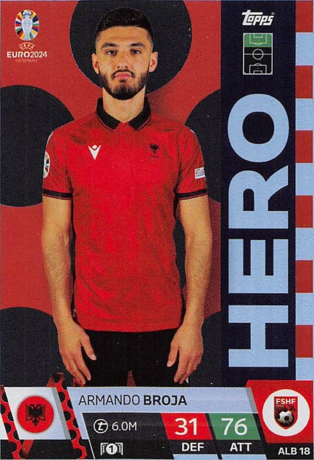 Armando Broja 2024 Topps Match Attax UEFA EURO