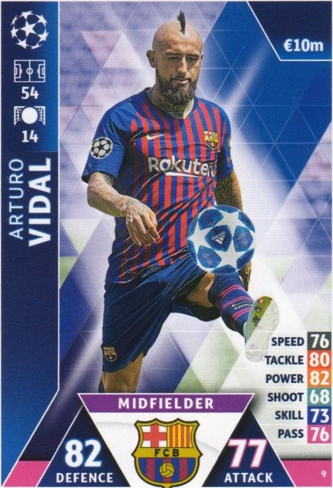 Arturo Vidal 2018 Topps Match Attax UEFA 9