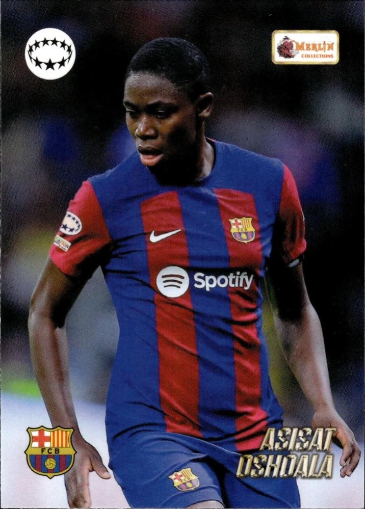 Asisat Oshoala 2023 Topps Merlin Heritage UEFA Club Competitions