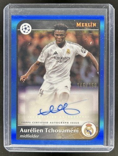 Aurelien Tchouameni 2024 Topps Merlin Chrome Blue Refractor /150