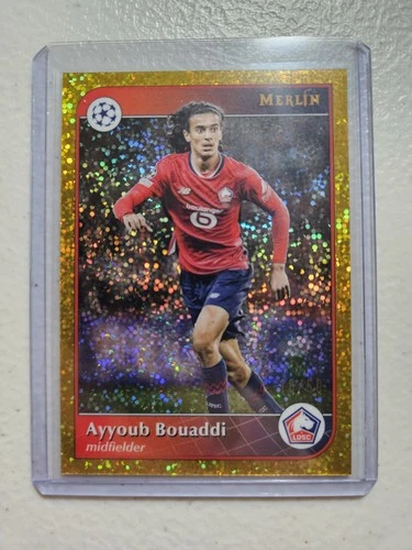 Ayyoub Bouaddi 2024 Topps Merlin Chrome Gold Speckle Refractor /50