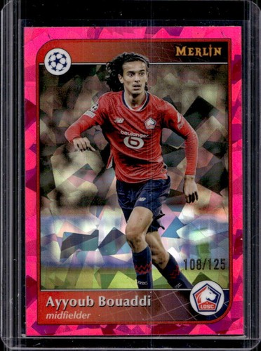 Ayyoub Bouaddi 2024 Topps Merlin Chrome Magenta Atomic Refractor /125
