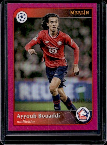 Ayyoub Bouaddi 2024 Topps Merlin Chrome Magenta Refractor /125