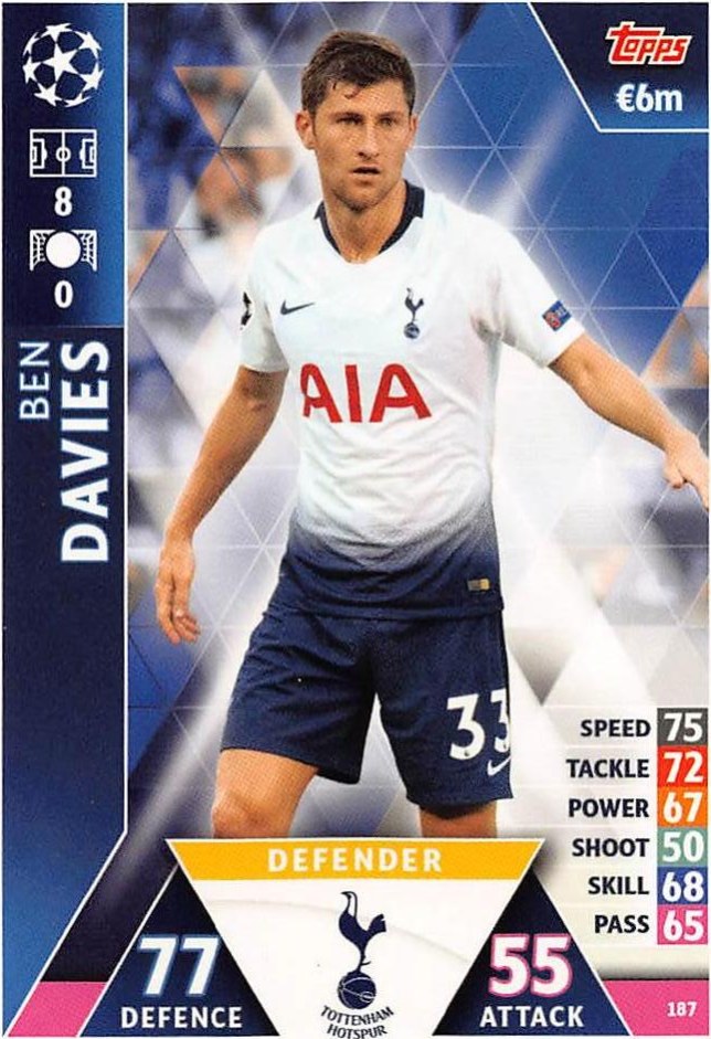 Ben Davies 2018 Topps Match Attax UEFA 187