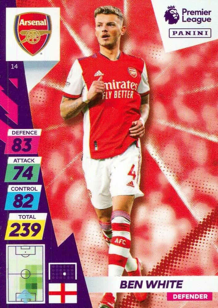 Ben White 2021 Panini Adrenalyn XL Premier League Plus