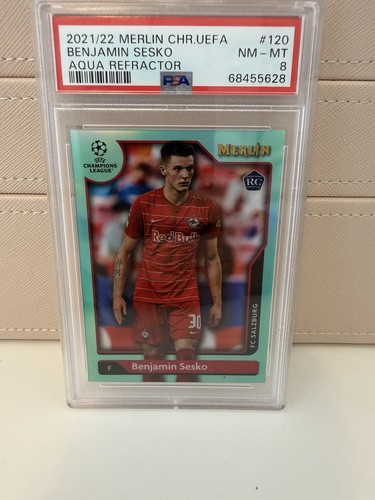 Benjamin Sesko 2021 Panini Merlin Chrome Aqua Refractor /199