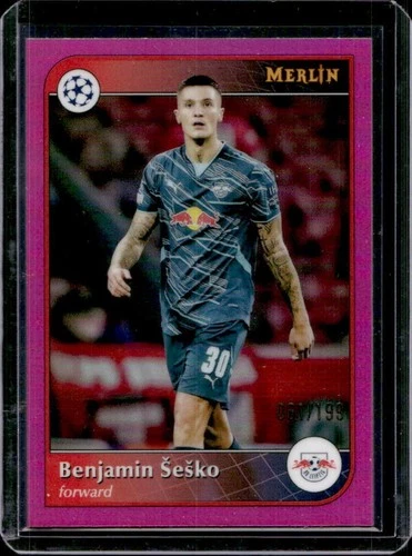 Benjamin Sesko 2024 Topps Merlin Chrome Pink Refractor /199