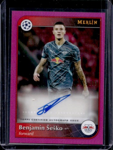 Benjamin Sesko 2024 Topps Merlin Chrome Pink Refractor /199