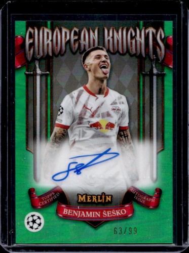 Benjamin Sesko 2024 Topps Merlin Chrome Verde /99