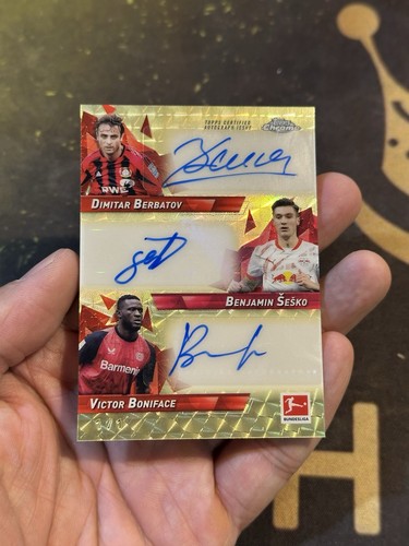 Berbatov, Sesko & Boniface 2024 Topps Chrome Superfractor 1/1
