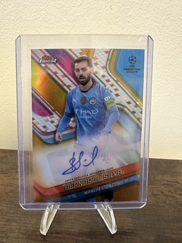 Bernardo Silva 2024 Topps Finest Gold Refractor /50