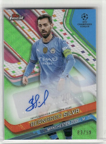 Bernardo Silva 2024 Topps Finest Neon Green Wave /99