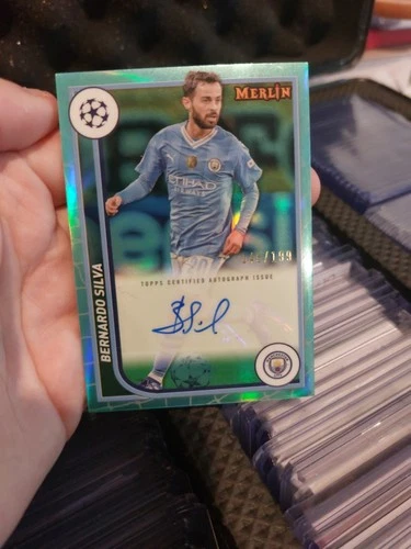 Bernardo Silva 2024 Topps Merlin Chrome Aqua /199