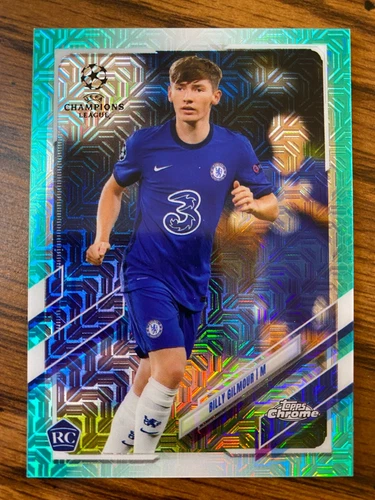 Billy Gilmour 2020 Topps Chrome UEFA Aqua Mojo Refractor /199