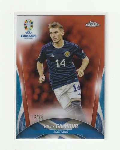 Billy Gilmour 2024 Panini Chrome UEFA Euro 2024 Orange Refractor /25