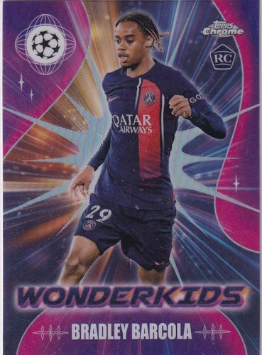 Bradley Barcola 2024 Topps Chrome Champions League WW-9