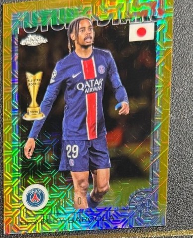 Bradley Barcola 2024 Topps Chrome Gold Mojo /50