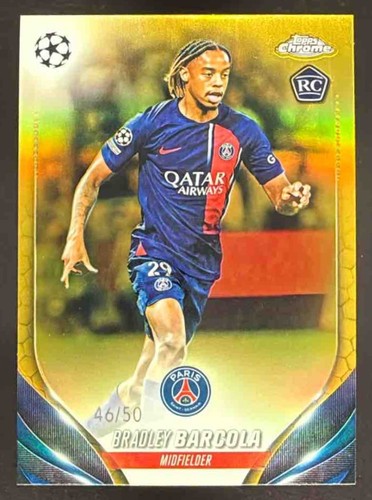 Bradley Barcola 2024 Topps Chrome Gold Refractor /50
