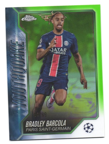Bradley Barcola 2024 Topps Chrome Green /99